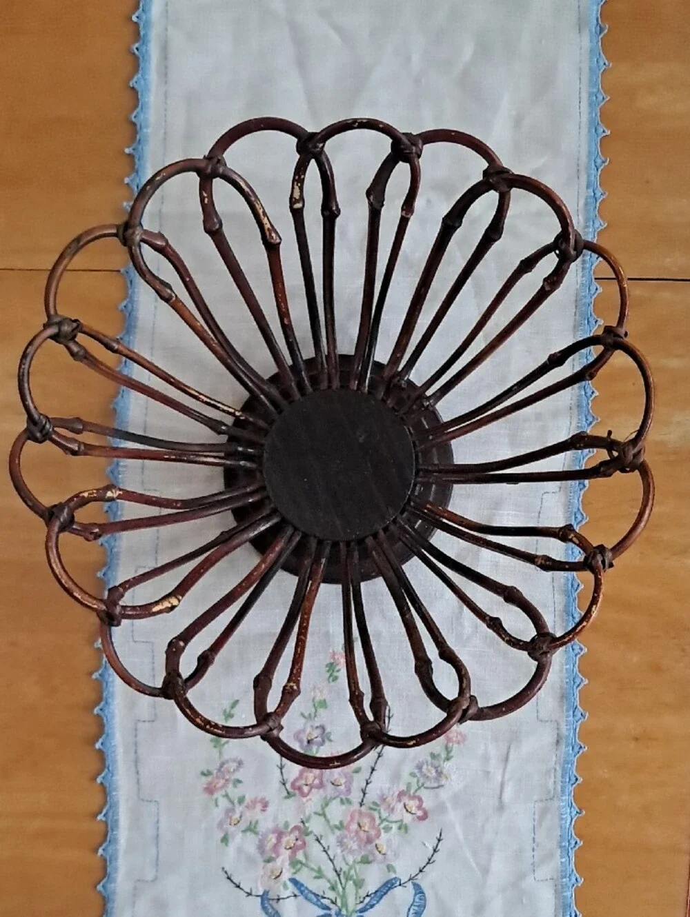 Brown Wicker Decorative Bowl Basket - Rustic Accent